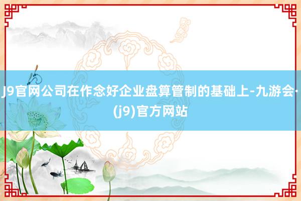 J9官网公司在作念好企业盘算管制的基础上-九游会·(j9)官方网站